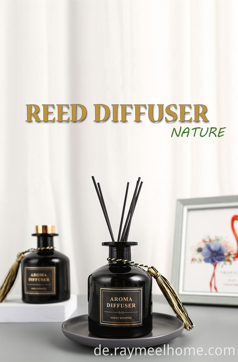 220 ml Große Top Decoration Home Air Duft Schwarzer Flasche Reed Diffusor